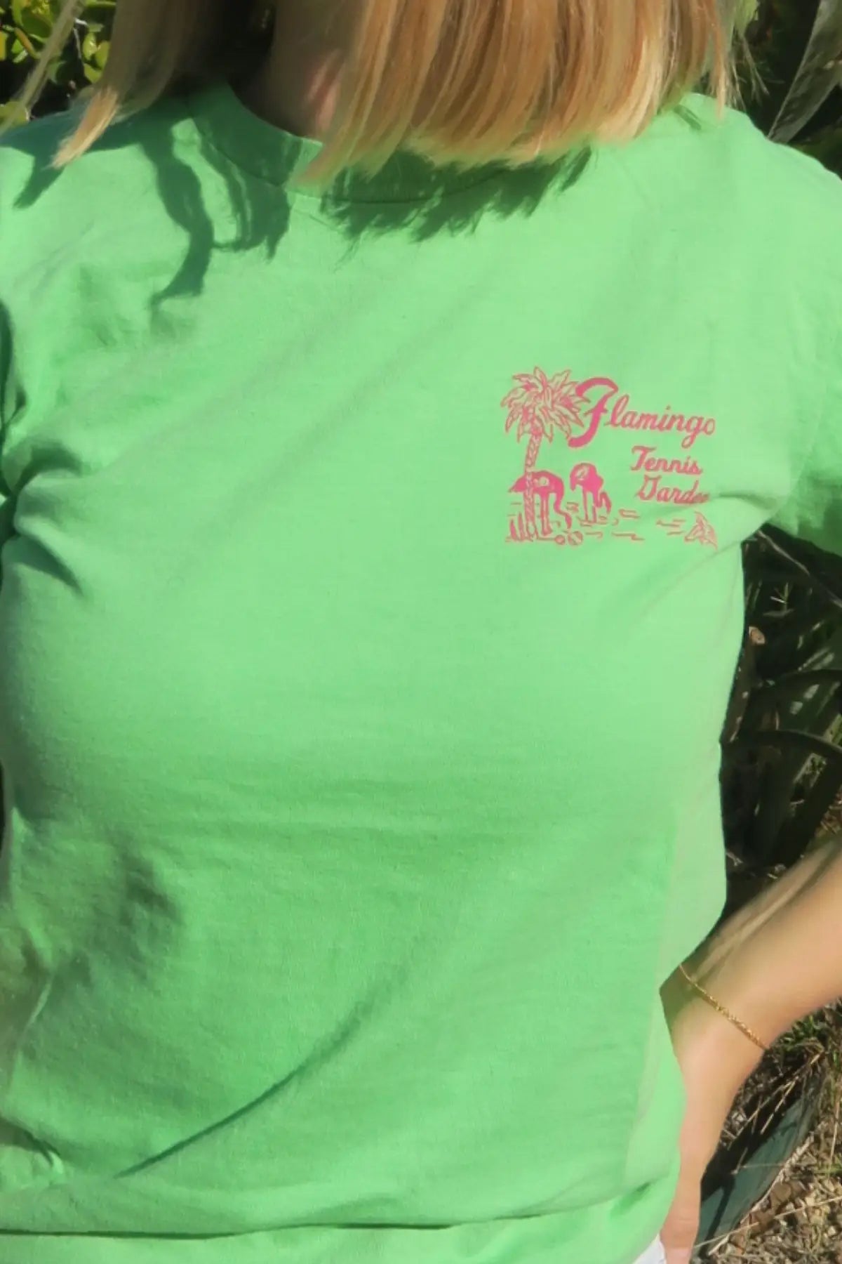 Flamingo Tennis Garden Tee (Large sold out. We have a handful left)