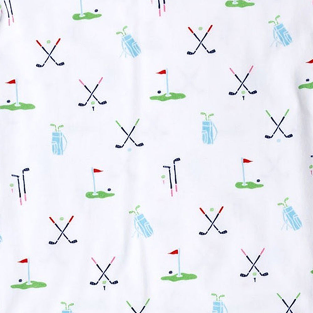 Kids Golf Long PJ Set - Organic Stretch Jersey Knit Cotton