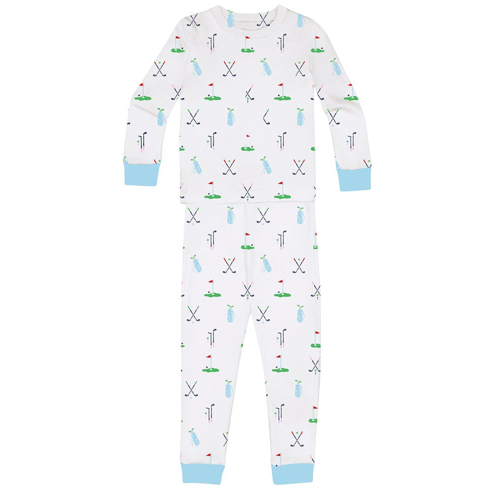 Kids Golf Long PJ Set - Organic Stretch Jersey Knit Cotton